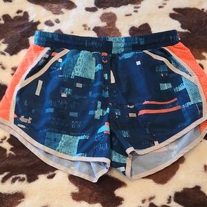 Under Armour Women's Athletic Shorts - Blue and Coral